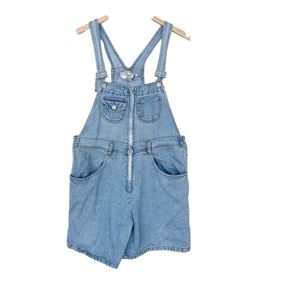 Vintage Chazzz by Charles Ghailian Denim Shortall Overalls Sz L - Picture 1 of 7